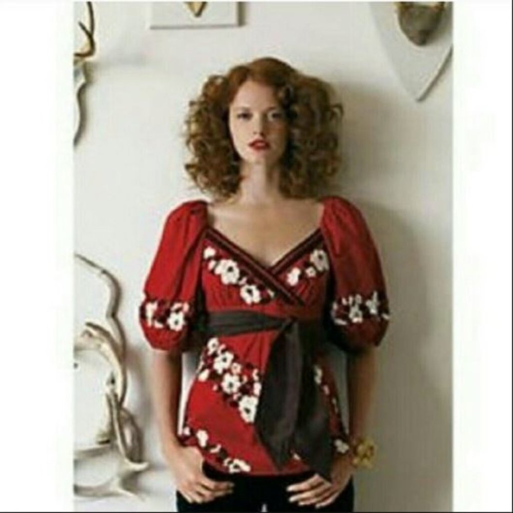 Anthropologie NWT Lilthe Snowshoe Blouse Sz 4